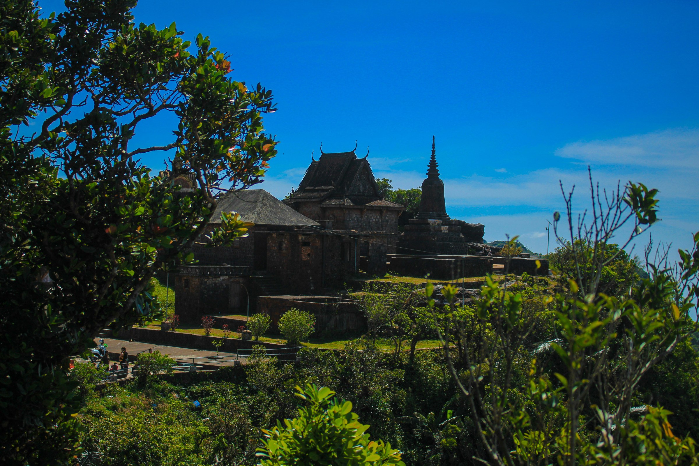 Ancient Khmer temple hilltop Cambodia